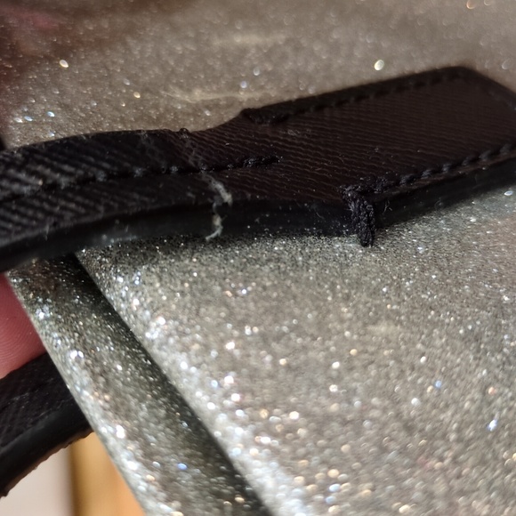 Kate Spade GUC Mavis Silver Taden Street Tote Shimmer Glitter Bag Purse CALLOUTS - Picture 8 of 16